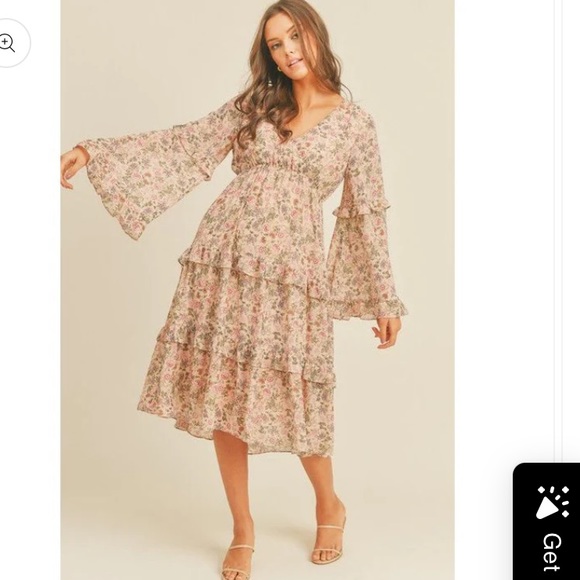 Lush clothing floral print midi dress - Picture 2 of 6